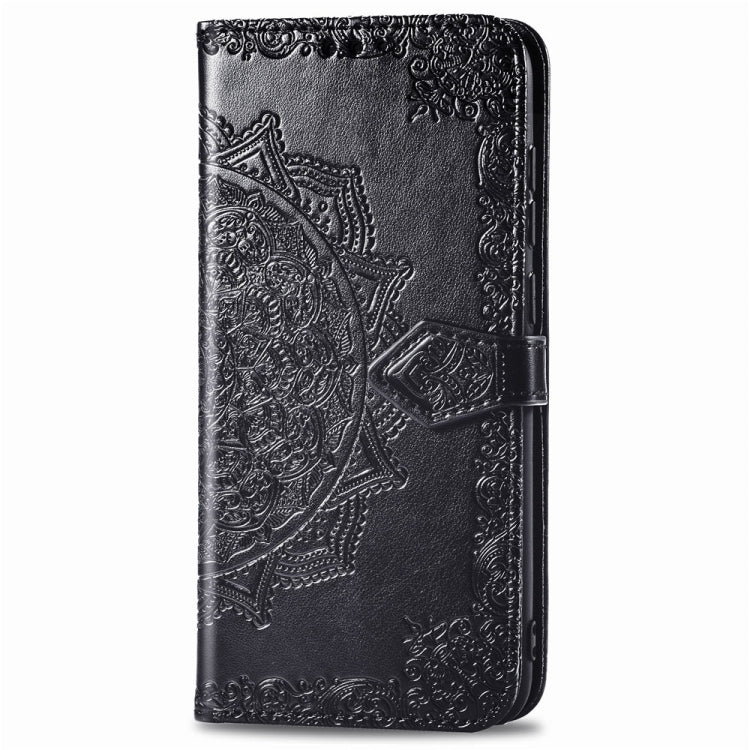 For Sony L3 Embossed Mandala Pattern PC + TPU Horizontal Flip Leather Case with Holder & Card Slots