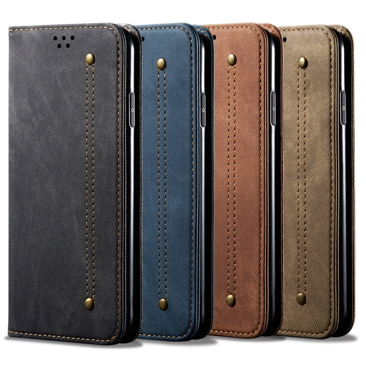 For Samsung Galaxy S22+ 5G Denim Texture Casual Style Horizontal Flip Leather Case with Holder & Card Slots & Wallet