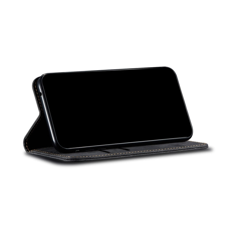 For Samsung Galaxy S22 Ultra 5G Denim Texture Casual Style Horizontal Flip Leather Case with Holder & Card Slots & Wallet