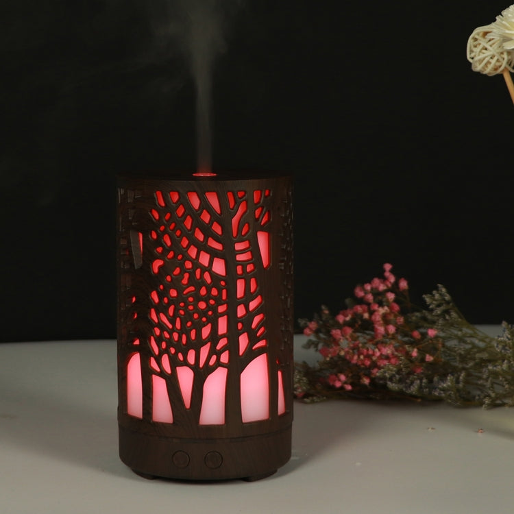 200ml Hollow-out Forest Pattern Wooden Essential Oil Aromatherapy Machine Ultrasonic Humidifier Automatic Alcohol Sprayer, Plug Specification:AU Plug