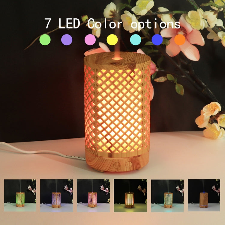 200ml Hollow-out Forest Pattern Wooden Essential Oil Aromatherapy Machine Ultrasonic Humidifier Automatic Alcohol Sprayer, Plug Specification:EU Plug