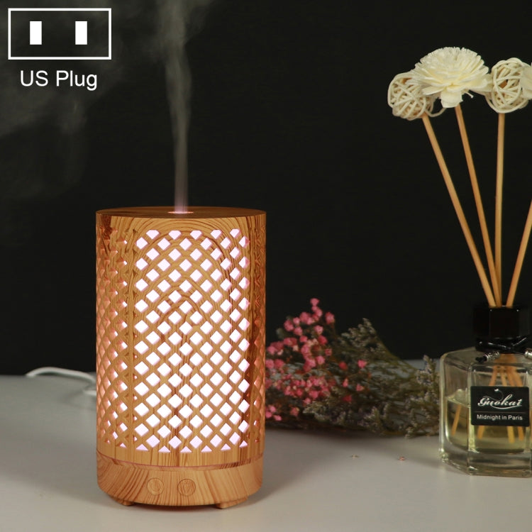 200ml Hollow-out Forest Pattern Wooden Essential Oil Aromatherapy Machine Ultrasonic Humidifier Automatic Alcohol Sprayer, Plug Specification:US Plug