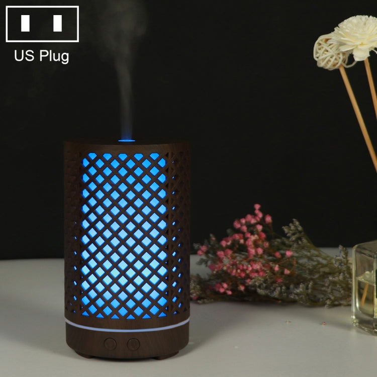 200ml Hollow-out Forest Pattern Wooden Essential Oil Aromatherapy Machine Ultrasonic Humidifier Automatic Alcohol Sprayer, Plug Specification:US Plug