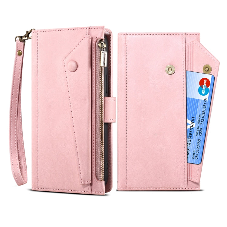 For Samsung Galaxy S22+ 5G Retro Frosted Horizontal Flip Leather Phone Case with Holder & Card Slot & Wallet & Zipper Pocket & Lanyard
