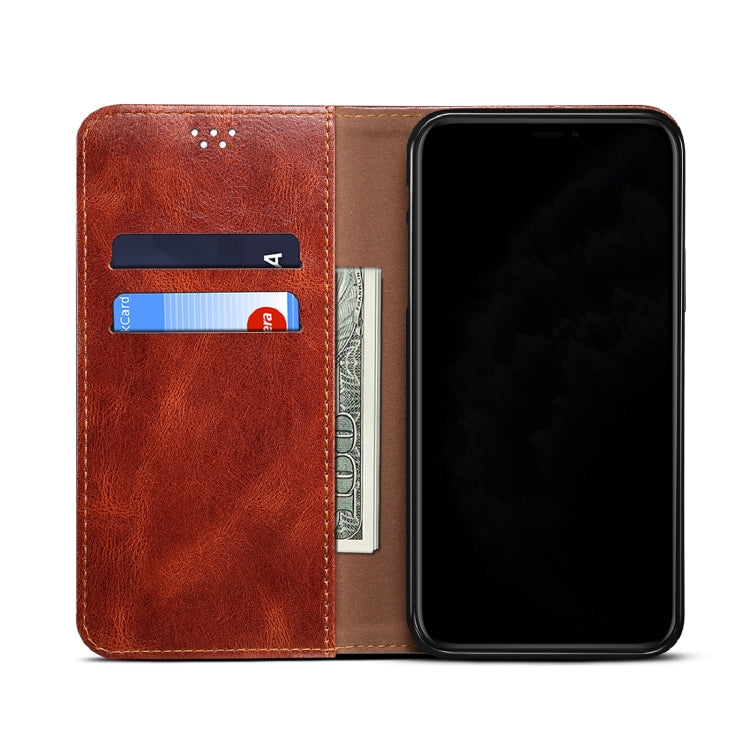 For Samsung Galaxy S22 5G Simple Wax Crazy Horse Texture Horizontal Flip Leather Phone Case with Card Slots & Holder