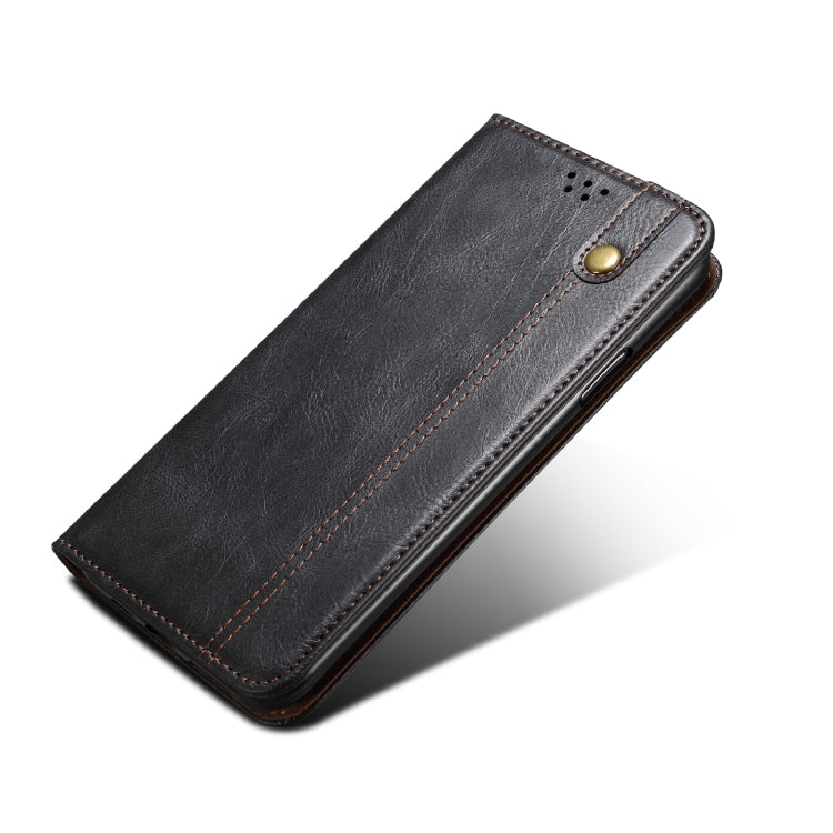 For Samsung Galaxy S22 5G Simple Wax Crazy Horse Texture Horizontal Flip Leather Phone Case with Card Slots & Holder