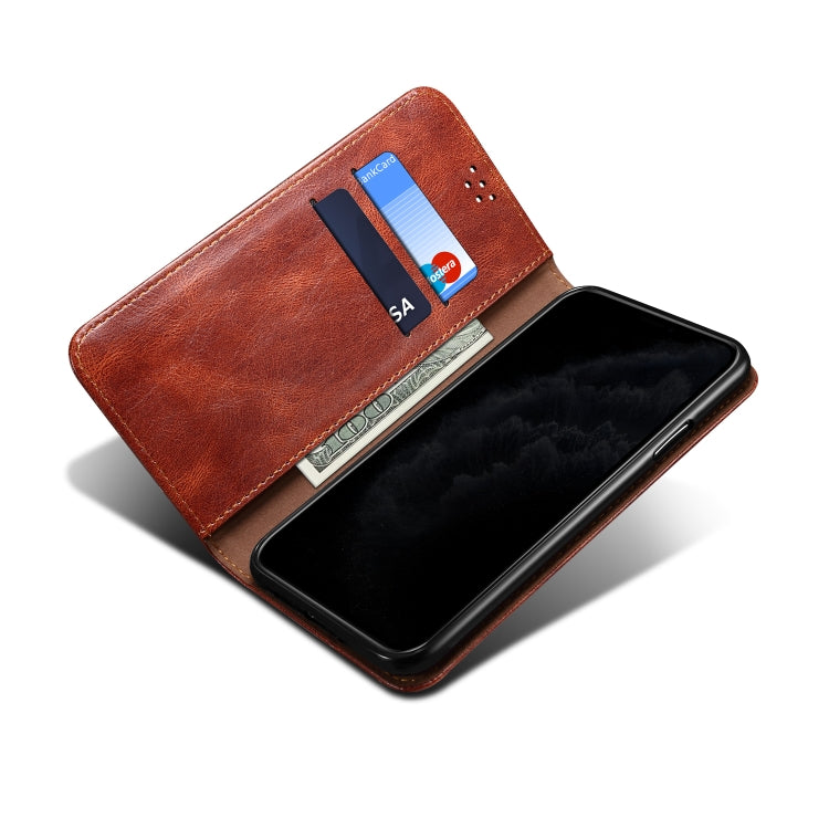 For Samsung Galaxy S22+ 5G Simple Wax Crazy Horse Texture Horizontal Flip Leather Phone Case with Card Slots & Holder