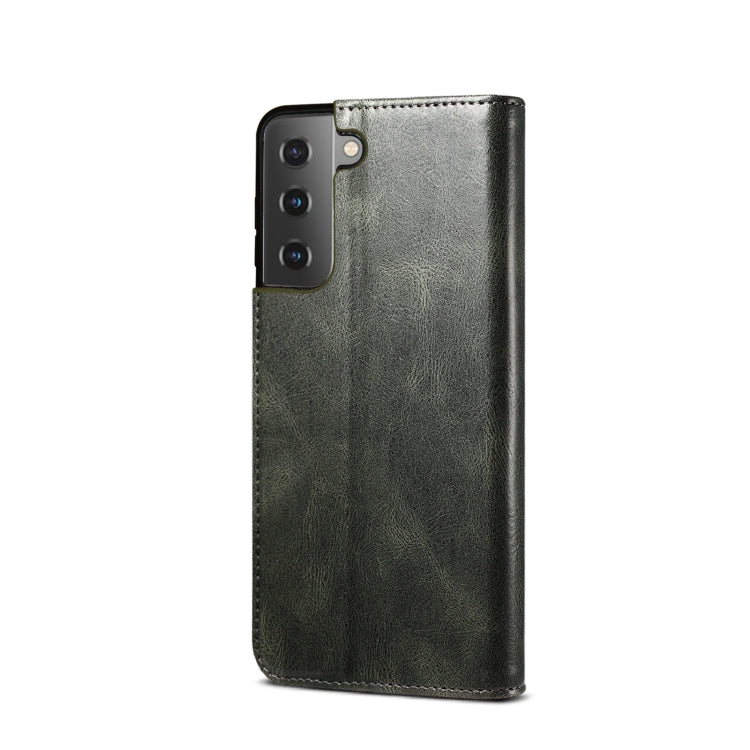 For Samsung Galaxy S22+ 5G Simple Wax Crazy Horse Texture Horizontal Flip Leather Phone Case with Card Slots & Holder