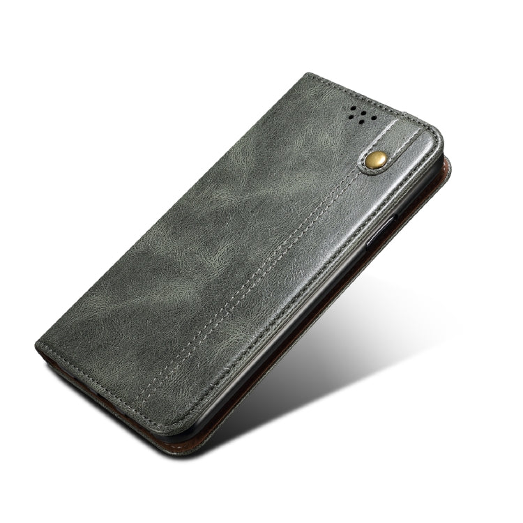 For Samsung Galaxy S22+ 5G Simple Wax Crazy Horse Texture Horizontal Flip Leather Phone Case with Card Slots & Holder