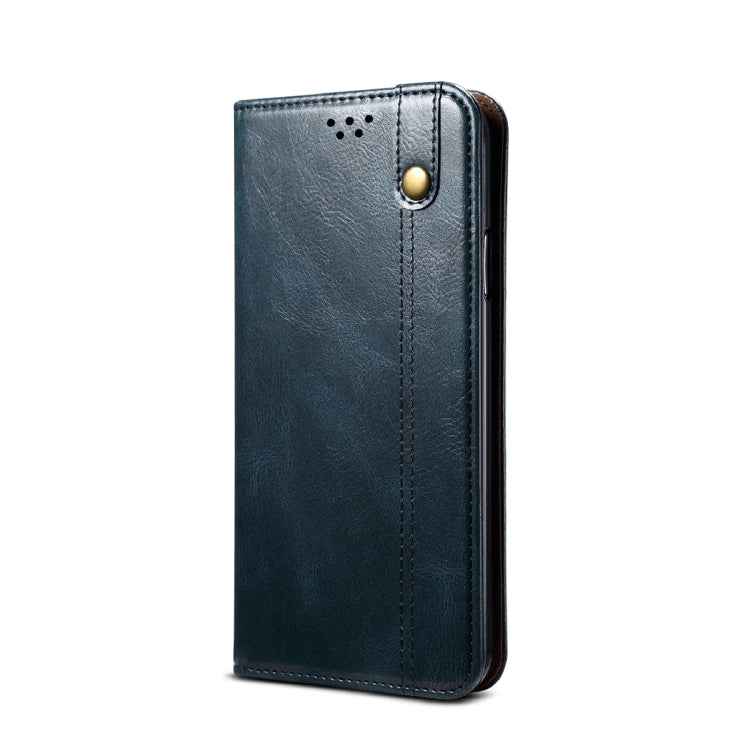 For Samsung Galaxy S22+ 5G Simple Wax Crazy Horse Texture Horizontal Flip Leather Phone Case with Card Slots & Holder