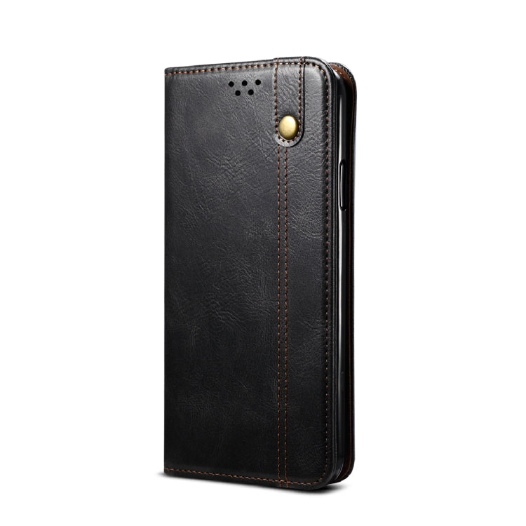 For Samsung Galaxy S22+ 5G Simple Wax Crazy Horse Texture Horizontal Flip Leather Phone Case with Card Slots & Holder