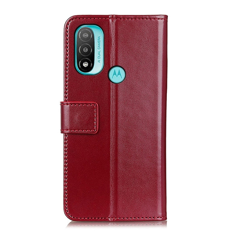 For Motorola Moto E40 / E30 / E20 3-Color Pearl Texture Magnetic Buckle Flip Phone Leather Case