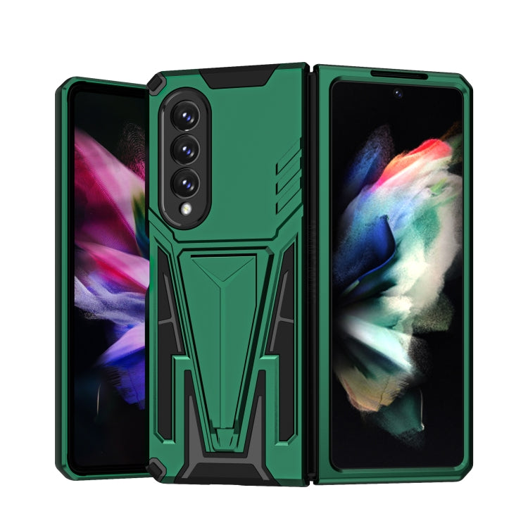 For Samsung Galaxy Z Fold3 5G Super V Armor PC + TPU Shockproof Phone Case with Invisible Holder