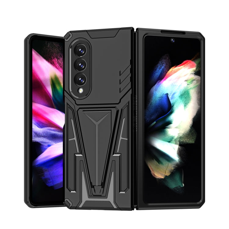 For Samsung Galaxy Z Fold3 5G Super V Armor PC + TPU Shockproof Phone Case with Invisible Holder