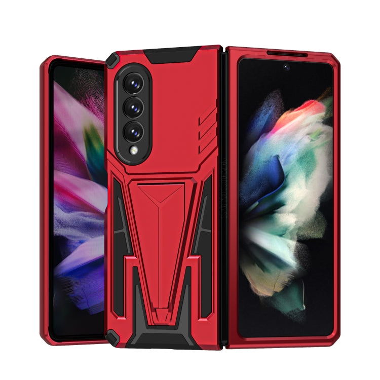 For Samsung Galaxy Z Fold3 5G Super V Armor PC + TPU Shockproof Phone Case with Invisible Holder