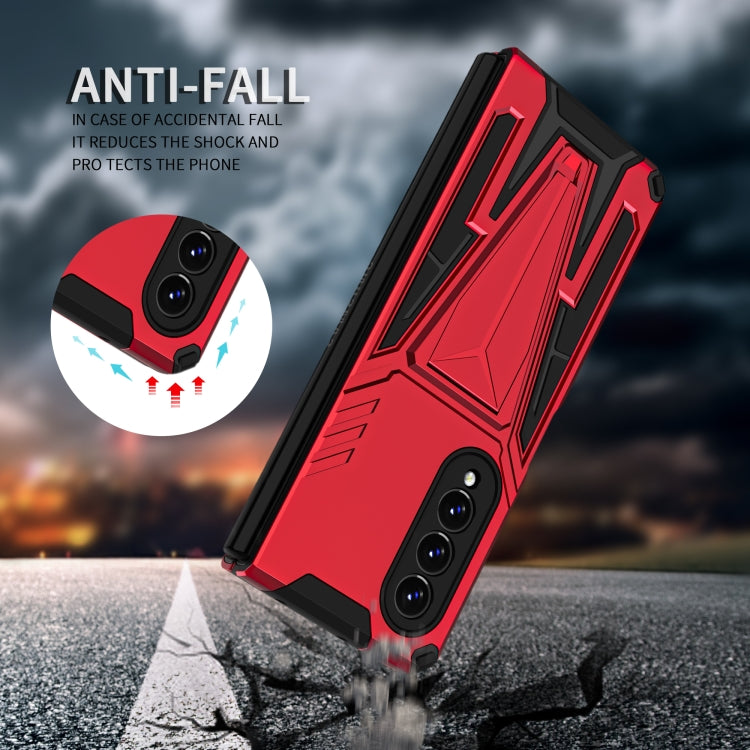 For Samsung Galaxy Z Fold3 5G Super V Armor PC + TPU Shockproof Phone Case with Invisible Holder