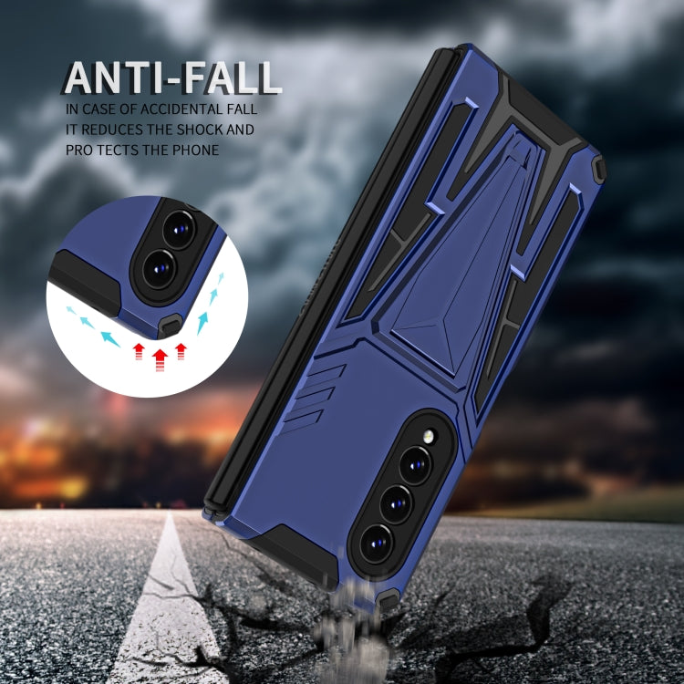 For Samsung Galaxy Z Fold3 5G Super V Armor PC + TPU Shockproof Phone Case with Invisible Holder