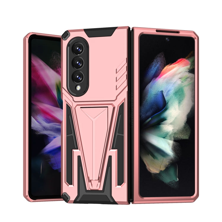 For Samsung Galaxy Z Fold3 5G Super V Armor PC + TPU Shockproof Phone Case with Invisible Holder