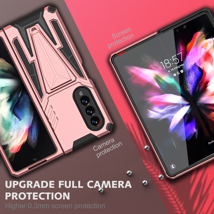 For Samsung Galaxy Z Fold3 5G Super V Armor PC + TPU Shockproof Phone Case with Invisible Holder