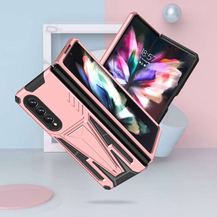 For Samsung Galaxy Z Fold3 5G Super V Armor PC + TPU Shockproof Phone Case with Invisible Holder