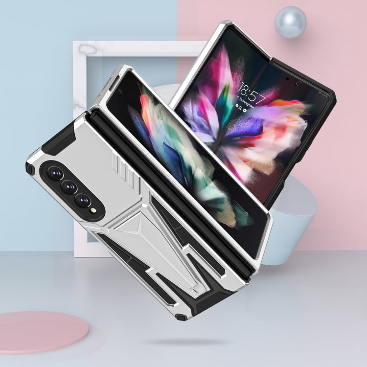 For Samsung Galaxy Z Fold3 5G Super V Armor PC + TPU Shockproof Phone Case with Invisible Holder