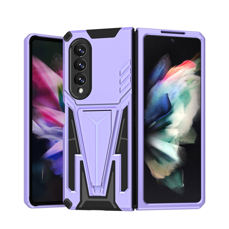 For Samsung Galaxy Z Fold3 5G Super V Armor PC + TPU Shockproof Phone Case with Invisible Holder