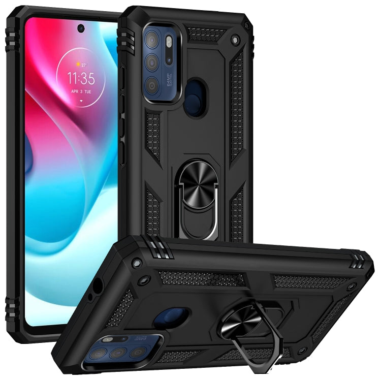 For Motorola Moto G60s Shockproof TPU + PC Phone Case with 360 Degree Rotating Holder