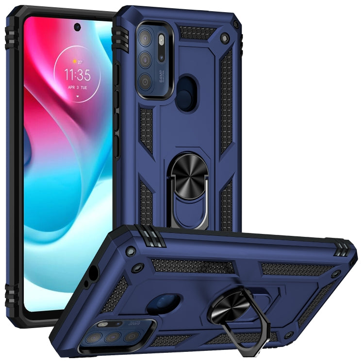 For Motorola Moto G60s Shockproof TPU + PC Phone Case with 360 Degree Rotating Holder