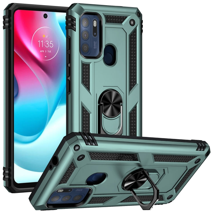 For Motorola Moto G60s Shockproof TPU + PC Phone Case with 360 Degree Rotating Holder