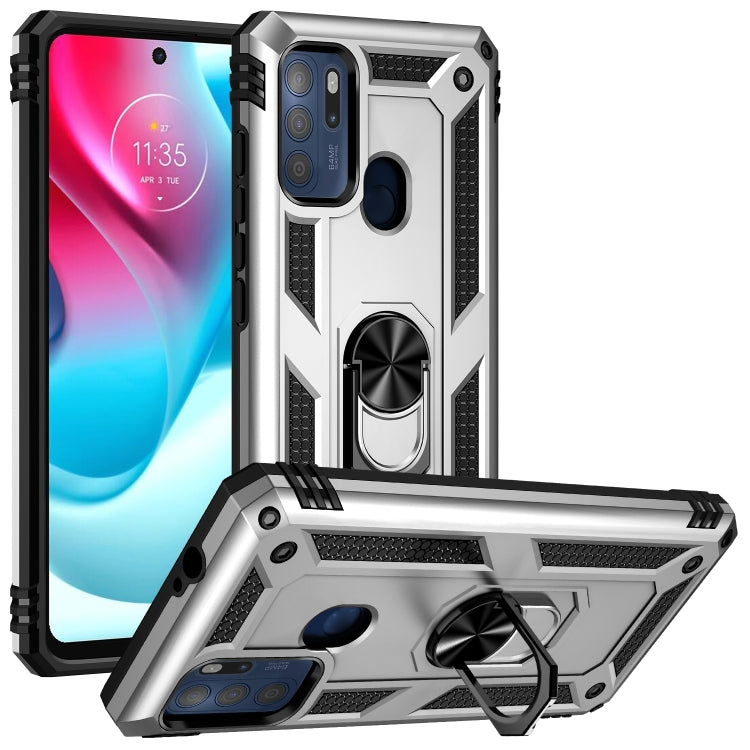 For Motorola Moto G60s Shockproof TPU + PC Phone Case with 360 Degree Rotating Holder