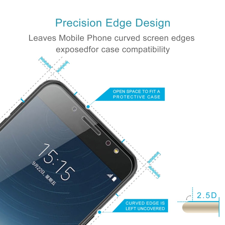 50 PCS 0.26mm 9H 2.5D Tempered Glass Film For Samsung Galaxy C8 / C710