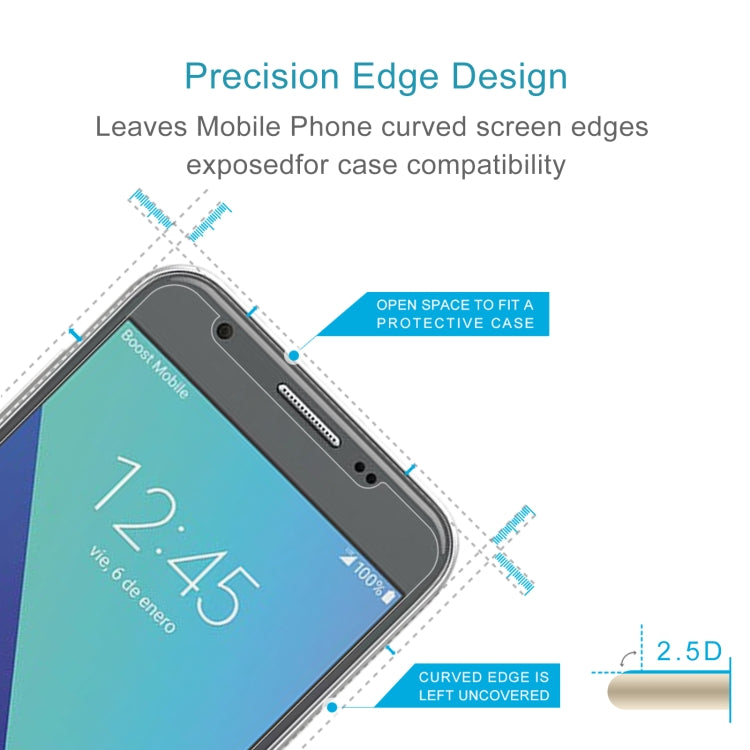 50 PCS 0.26mm 9H 2.5D Tempered Glass Film For Samsung Galaxy J3 Emerge