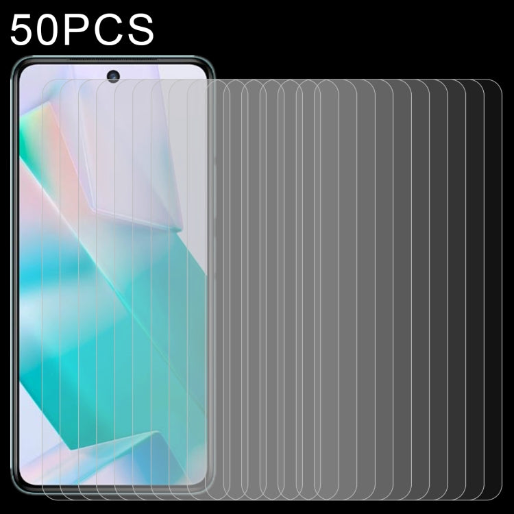 50 PCS 0.26mm 9H 2.5D Tempered Glass Film For vivo T1