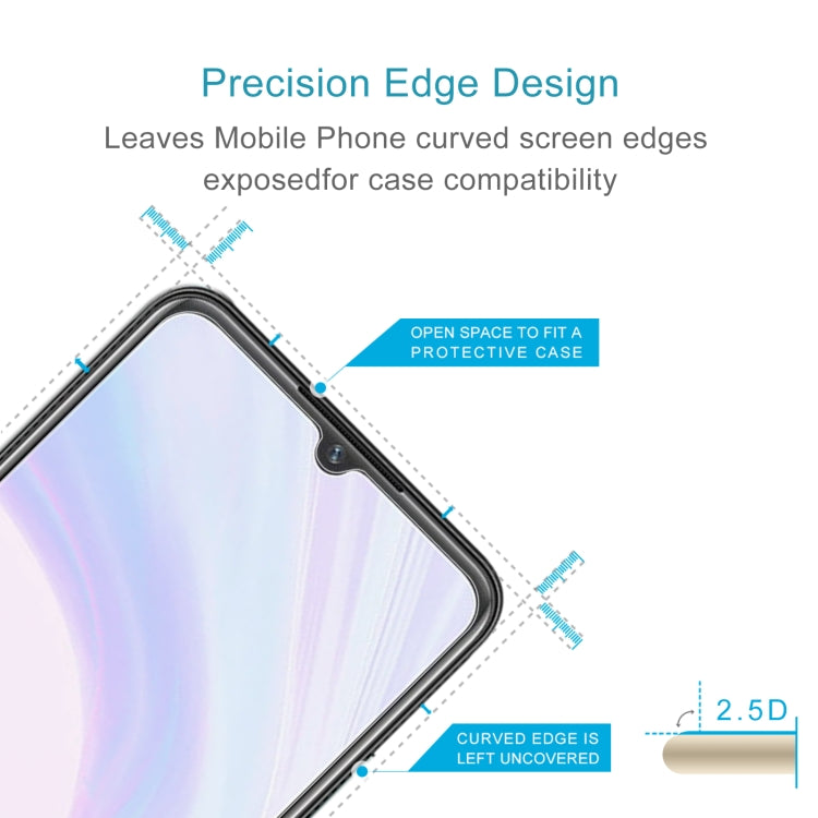 50 PCS 0.26mm 9H 2.5D Tempered Glass Film For vivo X50 Lite