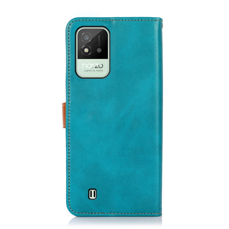 For OPPO Realme Narzo 50i KHAZNEH Dual-color Cowhide Texture Flip Leather Phone Case