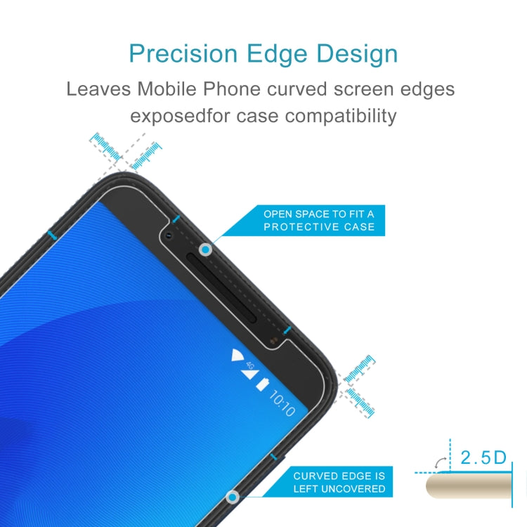 50 PCS 0.26mm 9H 2.5D Tempered Glass Film For Alcatel 3 2018