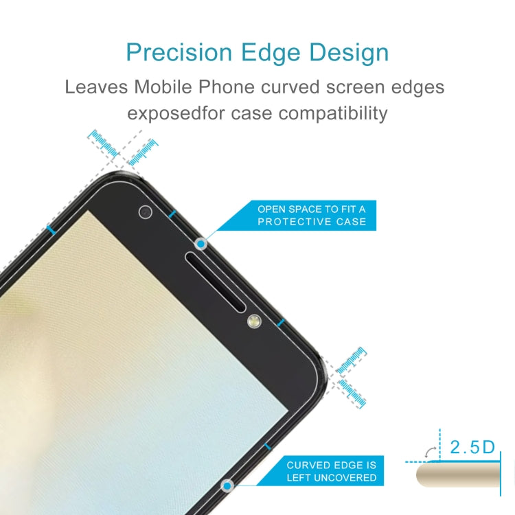 50 PCS 0.26mm 9H 2.5D Tempered Glass Film For Alcatel A3 Plus