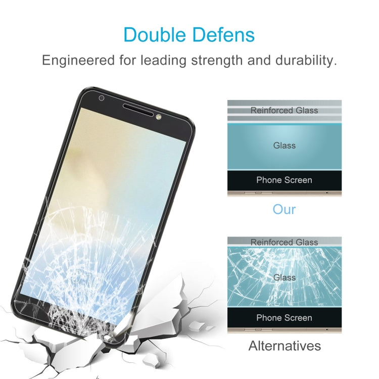 50 PCS 0.26mm 9H 2.5D Tempered Glass Film For Alcatel A3 Plus