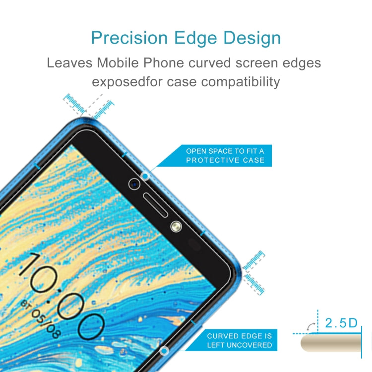 50 PCS 0.26mm 9H 2.5D Tempered Glass Film For BQ 5740G