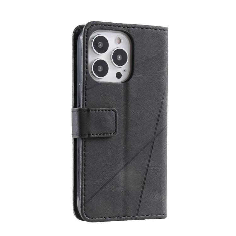 For iPhone 13 Pro Max Skin Feel Splicing Horizontal Flip Leather Phone Case