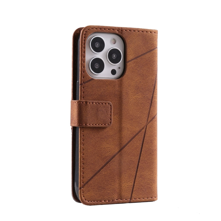 For iPhone 13 Pro Max Skin Feel Splicing Horizontal Flip Leather Phone Case