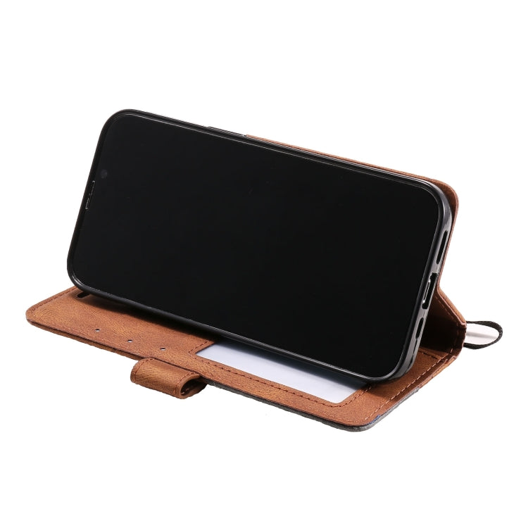 For iPhone 13 Pro Max Skin Feel Splicing Horizontal Flip Leather Phone Case