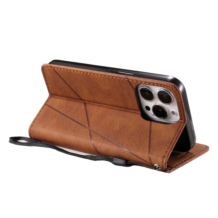 For iPhone 13 Pro Max Skin Feel Splicing Horizontal Flip Leather Phone Case