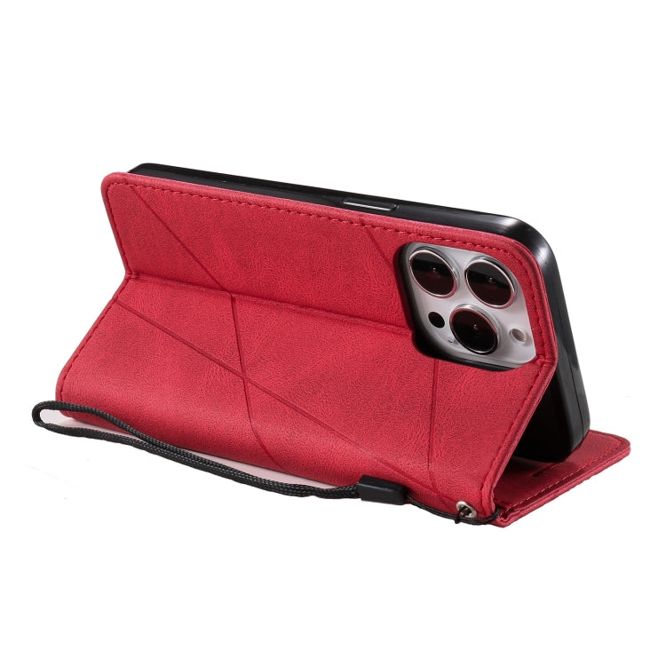 For iPhone 13 Pro Skin Feel Splicing Horizontal Flip Leather Phone Case