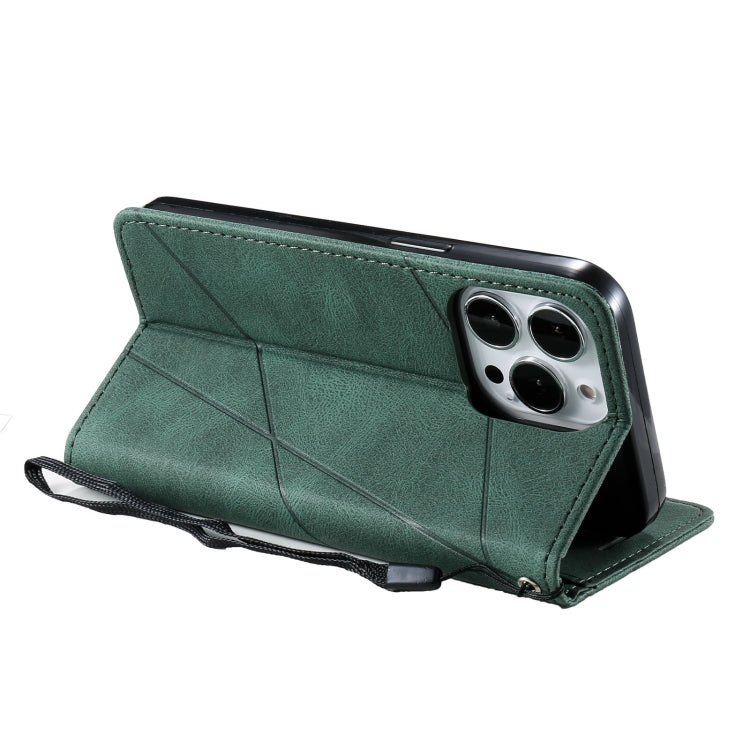 For iPhone 13 Pro Skin Feel Splicing Horizontal Flip Leather Phone Case