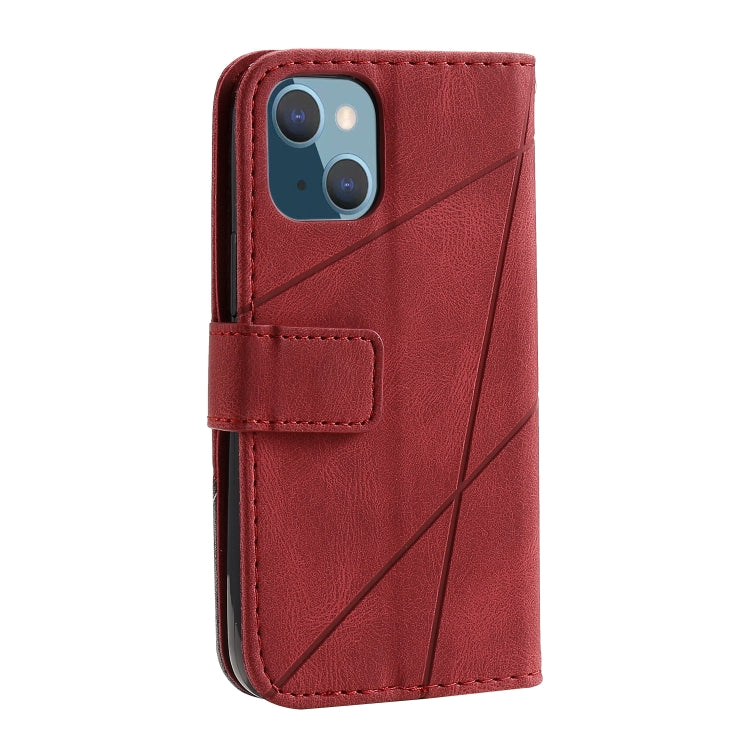 For iPhone 13 Skin Feel Splicing Horizontal Flip Leather Phone Case
