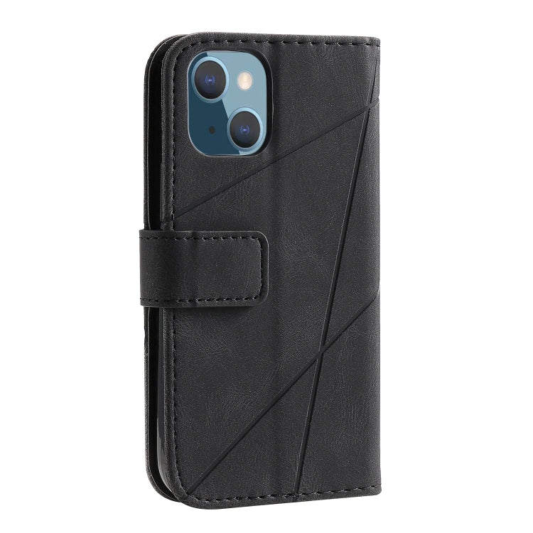 For iPhone 13 Skin Feel Splicing Horizontal Flip Leather Phone Case