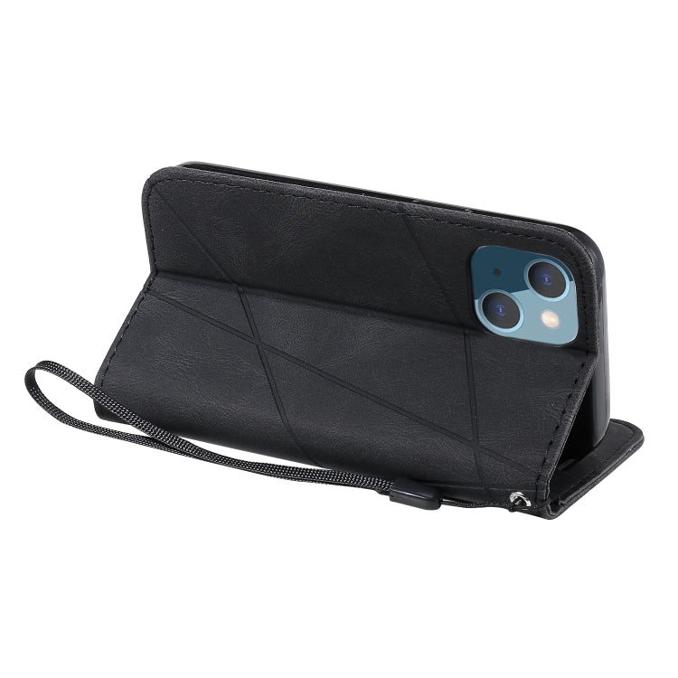 For iPhone 13 Skin Feel Splicing Horizontal Flip Leather Phone Case