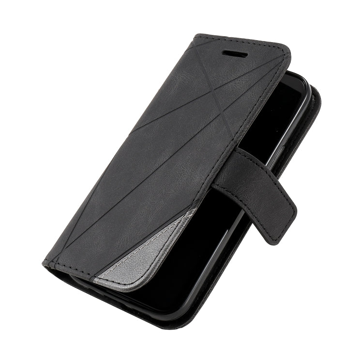 For iPhone 13 Skin Feel Splicing Horizontal Flip Leather Phone Case