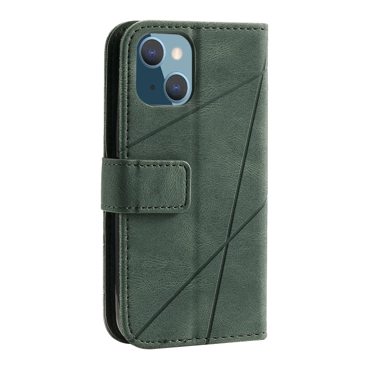 For iPhone 13 Skin Feel Splicing Horizontal Flip Leather Phone Case